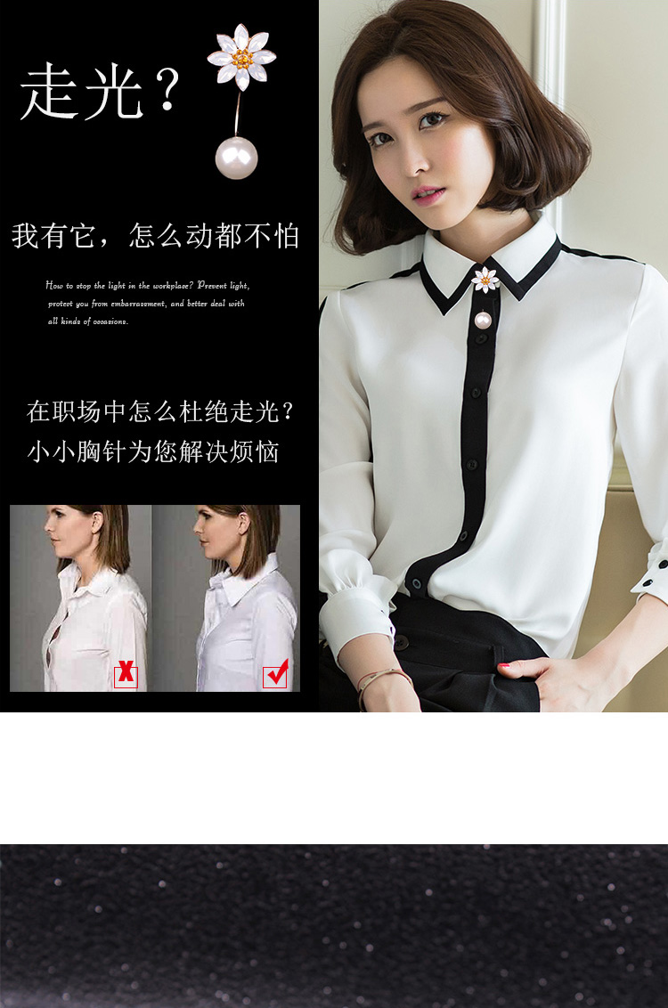 Nhật bản và Hàn Quốc cao cấp pha lê cổ áo pin áo ngọc trai cổ áo hoa đơn giản cardigan pin chống ánh sáng trâm khăn choàng khóa phụ kiện huy hiệu