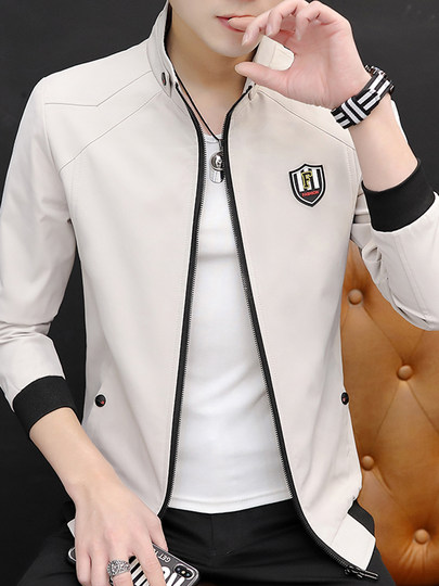 BOLDBABE春秋立领夹克男修身百搭外套中青年春季休闲帅气韩版上衣