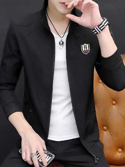 BOLDBABE春秋立领夹克男修身百搭外套中青年春季休闲帅气韩版上衣