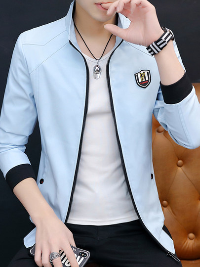 BOLDBABE春秋立领夹克男修身百搭外套中青年春季休闲帅气韩版上衣