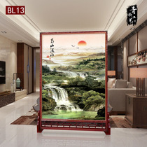  New Chinese style screen partition living room solid wood hollow entry door Feng Shui entrance seat screen office brake wall