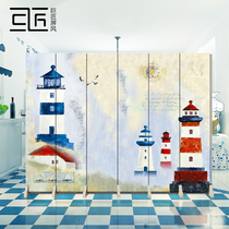  European-style screen partition fashion Mediterranean style Bedroom living room entrance folding screen Simple modern folding mobile barrier