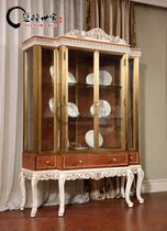 Style Italian Restaurant Furniture Au Style Glass Wine Cabinet Home Solid Wood Wine Cabinet Side Cabinet Display Cabinet Glass Cupboards
