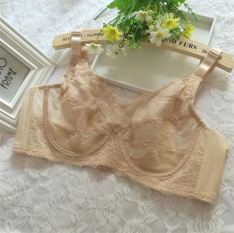 Mùa hè gợi cảm siêu mỏng thoáng khí không bọt biển trong suốt kích thước lớn áo ngực phối lớn 200 kg tăng béo đồ lót áo ngực cho con bú