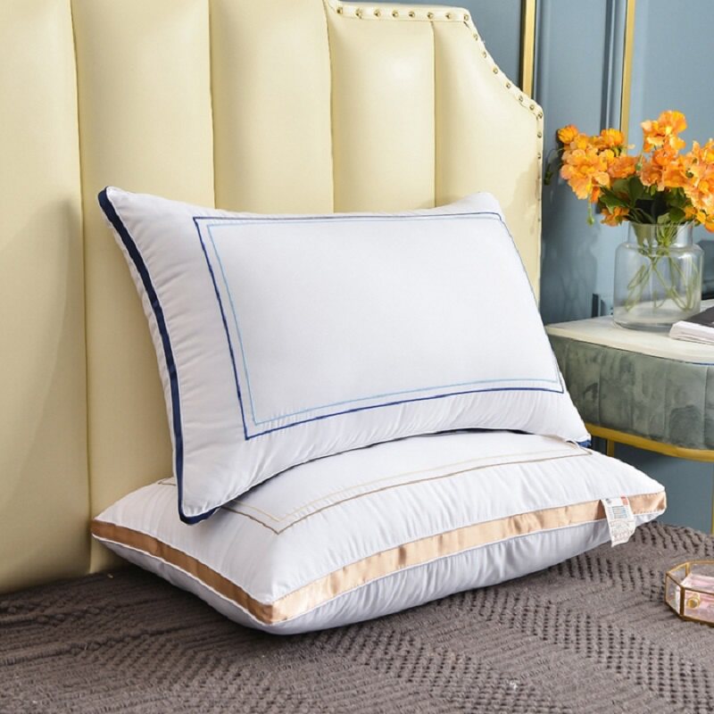 A pair of five-star hotel feather velvet pillows, non-deformable, non-collapsing, washable pillow core, single person, whole head, double person - Taobao