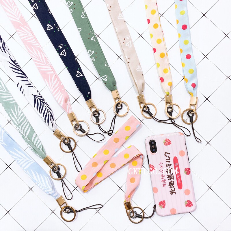 New net red little fresh no-neck scarlet mobile phone hanging rope key chain multifunctional workcard hanging neck female high quality