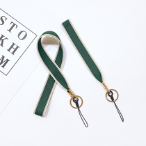 New simple fabric personality mobile phone hanging neck rope widened short wrist rope Upan anti-lost rope hanging female