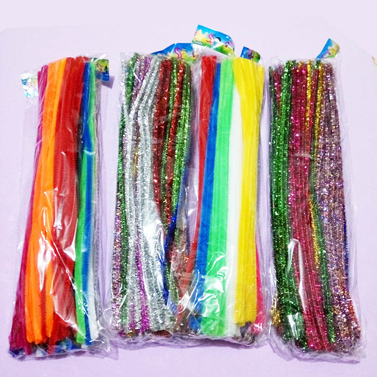 Student Stationery Flash Glitter Brush Strip Hair Root Twist Bar Kindergarten Children Handmade Material DIY Production