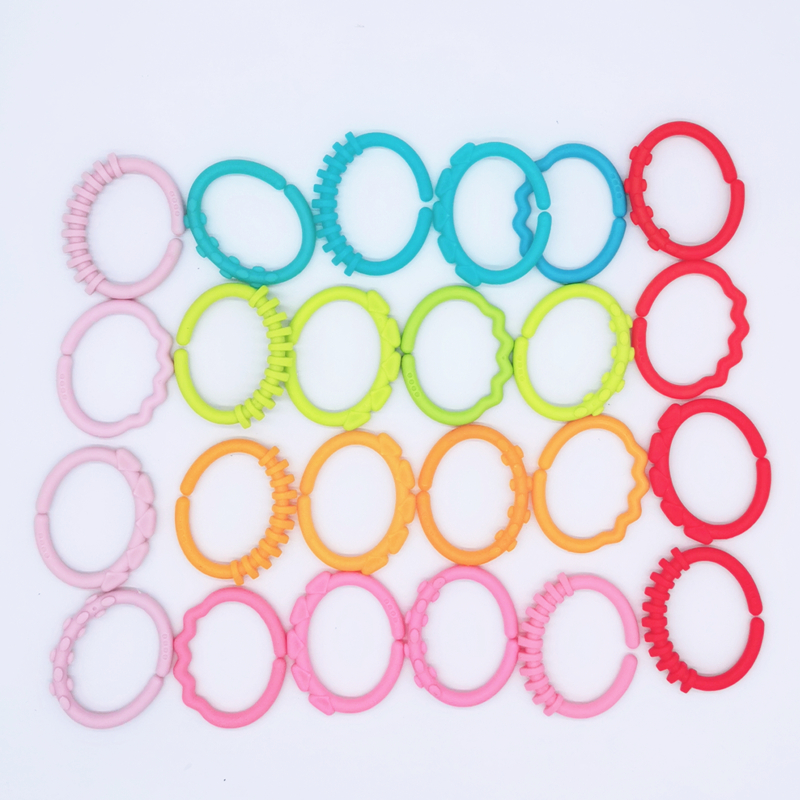 Baby hand grasping exercise grip tactile connection ring lathe pendant buckle ring educational toy rainbow circle circle