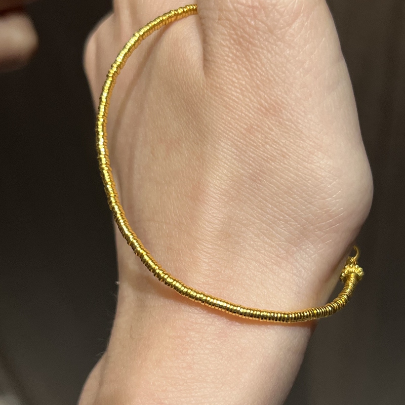 999 Pure Gold Coiled Bracelet, Classic Versatile Gold Circle Bracelet, Delicate and Exquisite Design, Solid Pure Gold Bracelet