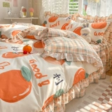 Нескользящий комплект, хлопковое одеяло, универсальный пододеяльник для принцессы, 4 предмета, увеличенная толщина