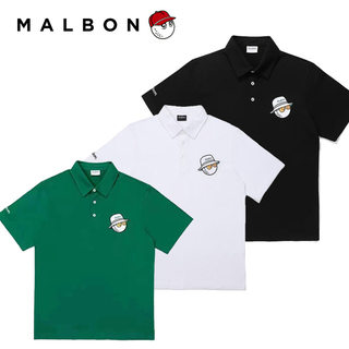 Malbon Golf Loose Sports POLO Short Sleeve Men's and Women's Bucket Hat Embroidered Lapel Golf2023