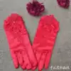 2020 new bridal wedding gloves short satin Korean five-finger lace wedding dress Xiuhe dress cheongsam accessories