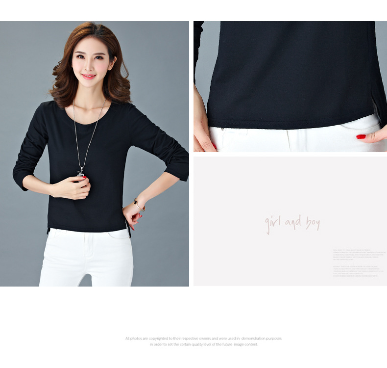 Phụ nữ trung niên mới 30 - 40 tuổi mẹ tải xuân và cotton mùa thu quần áo rộng tay áo thun dài tay hoang dã áo thun nữ form rộng dễ thương