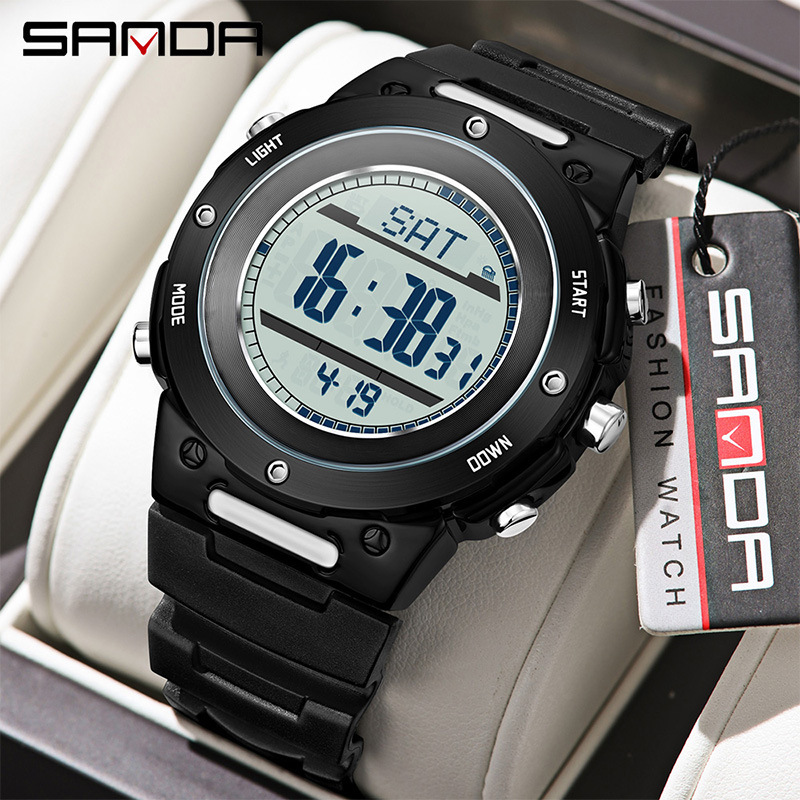 Sanda Outdoor Sports Watch for Men with Altitude, Barometer, Thermometer, Smart Watch, Compass, Mountaineering, Waterproof, Weather