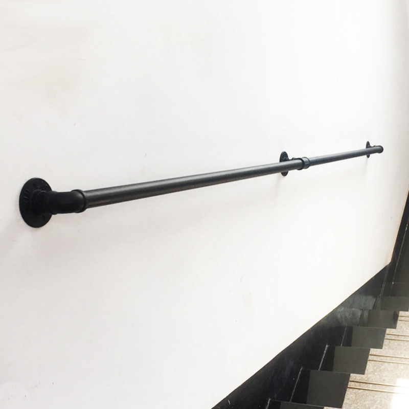 Wrought iron vintage kindergarten loft entertainment venue indoor and outdoor corridor passage wall staircase handrail water pipe handrail