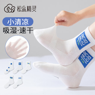 Children's Socks for Boys, Moisture-Wicking, Pure Cotton, Spring and Summer Style, Mid-Tube, Breathable, Thin, Student, All-Cotton, Boys' Summer Style