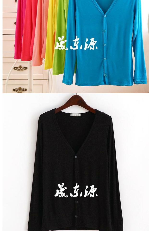 Xuân-hè Phiên bản Hàn Quốc của áo cổ chữ V dài tay Slim modal khăn choàng mỏng ngắn áo khoác nhỏ áo khoác dài tay áo chống nắng khoác cardigan