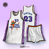 Play in Full Star retro jersey basketball suit mens custom speed dry vest female college student competition training team uniforms