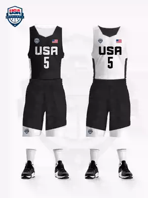 2021 summer basketball training suit jersey vest double-sided wear American team China Brazil Lithuania team uniform customization