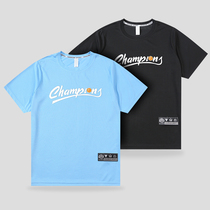 Summer T-shirt Basketball Short Sleeve Mens Throw Basketball Suit Sports Training Suit Letter Printed Breathable Loose Loose Half Sleeve Speed Dry Clothing