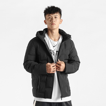 Basket down jacket short lightweight sports thick warm cotton jacket male student trend Korean version plus velvet cotton coat