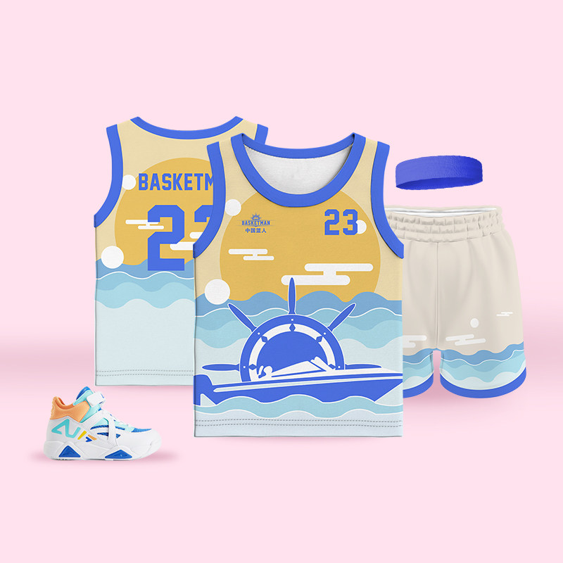 Basket Man Children Basketball Suit Custom Boy Speed Dry Breathable Jersey Booking Suit Student Performance Training Camp Dress-Taobao