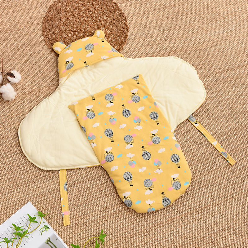 Newborn baby pure cotton bag quilt summer baby spring autumn sleeping bag cotton handmade quilt anti-scaring butterfly hug