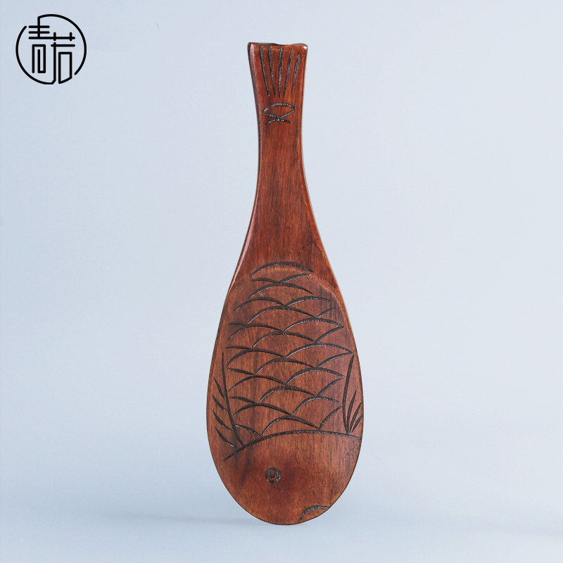 Qingruo wooden rice spoon Household kitchen Wood rice tree paint Bamboo and wood rice rice cooker spoon Fish spoon