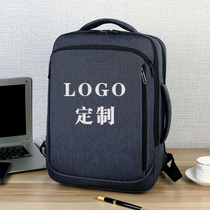 Business Mens Double Shoulder Bag Custom Logo Creativity Gift USB Charging Travel Big Capacity Computer Package Print