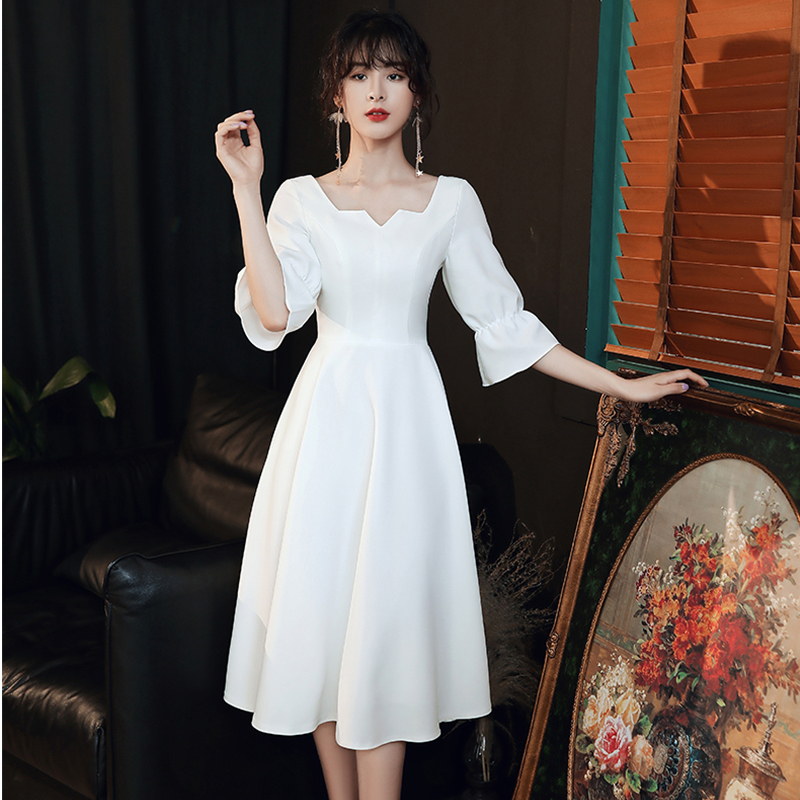 New Plus-Size Travel Photography Light Wedding Dress, Slimming and Suitable for Larger Sizes, 100kg for Chubby Brides, Can Be Worn Casually as a White Dress for Marriage Registration