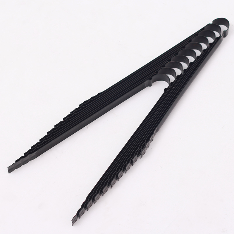 Barbecue taste outdoor barbecue clip food clip charcoal clip Food tweezers extended clip Carbon black steel clip Burn-resistant clip