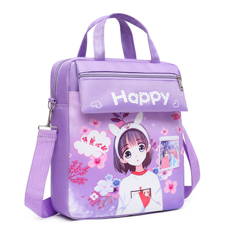 Student tutoring bag hand carrying book bag file bag pupils with handbag junior high school students canvas bag tutoring bag children