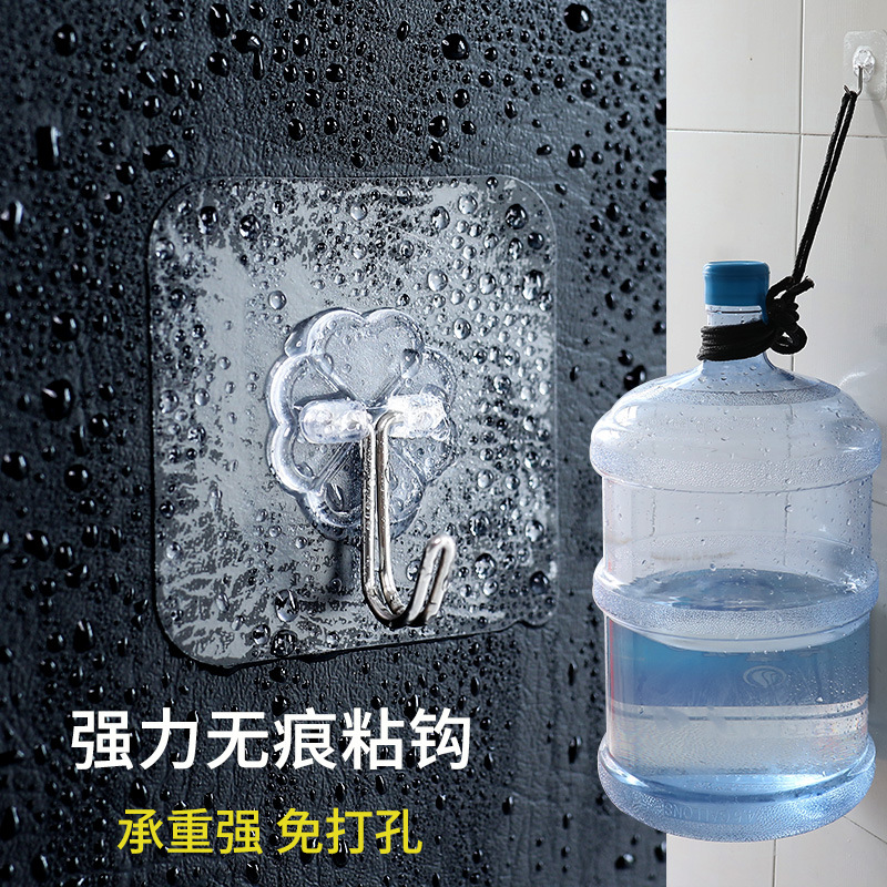 Hanging the hook strong viscose wall wall bearing suction suction kitchen transparent punch-free dorm paste stick