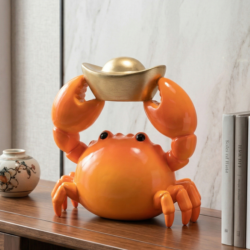 Crab Figurine That Brings Wealth and Prosperity, Light Luxury Home Office Desktop Decoration, Opening Gift Crafts Crab Figurine That Brings Wealth and Prosperity, Light Luxury Home Office Desktop Decoration, Opening Gift Crafts