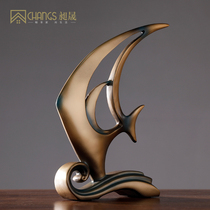 Cai Cai Ride the Wind and Waves Decoration Decoration Home Creative Living Room TV Desk Decoration European Wine Cabinet Decoration