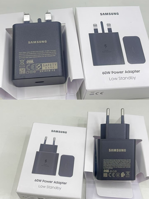 T6010 60W European/Uk Standard Super Fast Charging 3.0 Charger Suitable for Samsung S26Ultra S25Ultra S24Ultra S25+ S26+ W26 Original Fast Charging Head