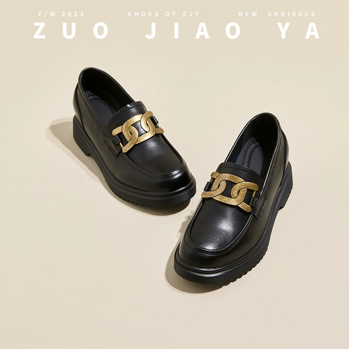 Высокая обувь для кожаной обуви в английском стиле, металлические лоферы, туфли на платформе, в британском стиле, из натуральной кожи, подходит для подростков