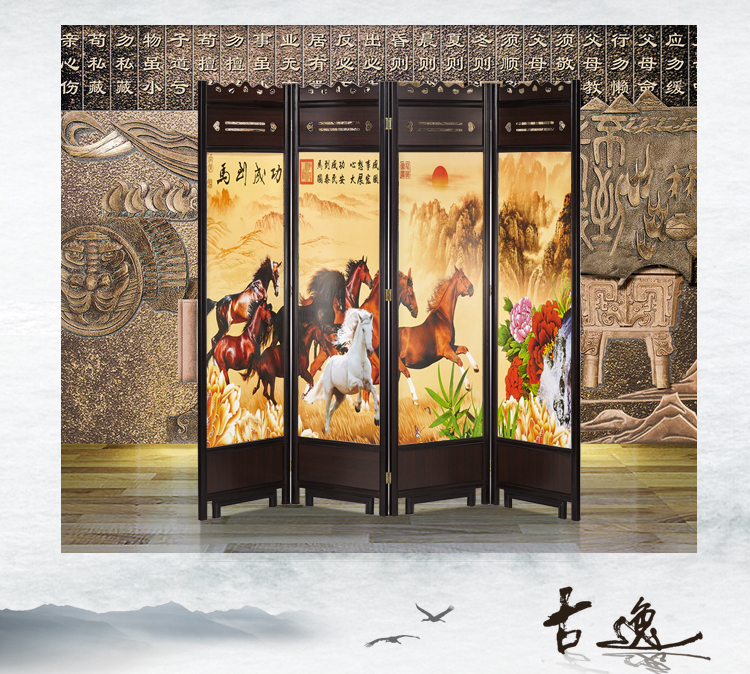 Đơn giản di động hiện đại phân vùng gấp khách sạn Trung Quốc phòng khách hiên nhà trà hai mặt nhà phòng ngủ màn hình gỗ rắn - Màn hình / Cửa sổ vach ngan phong