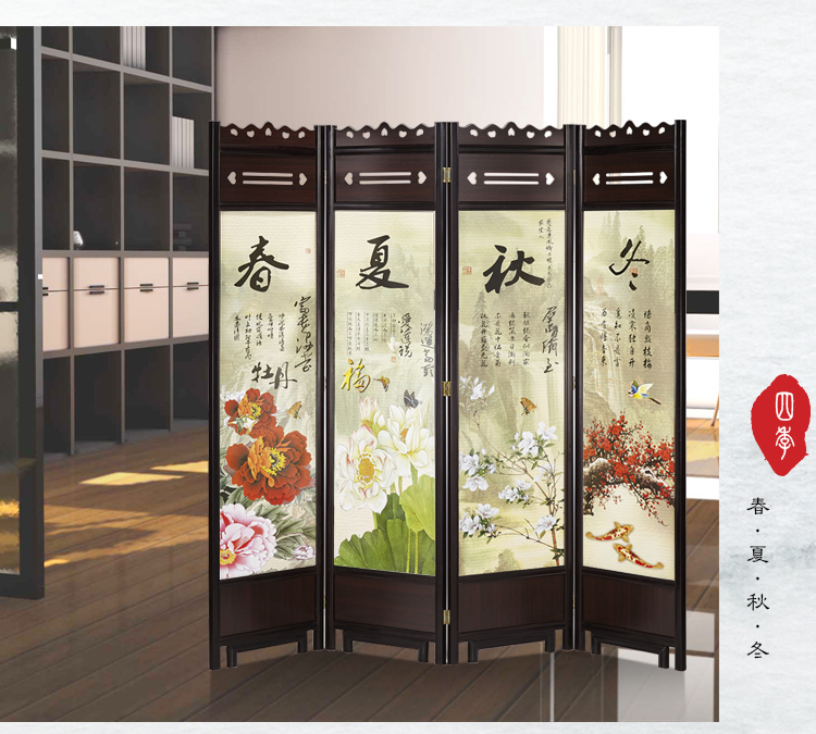 Đơn giản di động hiện đại phân vùng gấp khách sạn Trung Quốc phòng khách hiên nhà trà hai mặt nhà phòng ngủ màn hình gỗ rắn - Màn hình / Cửa sổ vach ngan phong