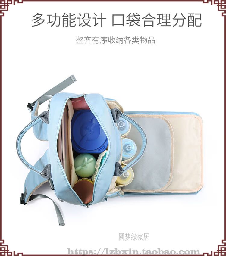Yin Xiuli 2019 thời trang mới không thấm nước đôi vai công suất lớn phụ nữ mang thai ra khỏi xe đẩy mẹ và em bé Túi xác ướp - Túi / túi Baby bộ túi xách 5 món cho mẹ và bé