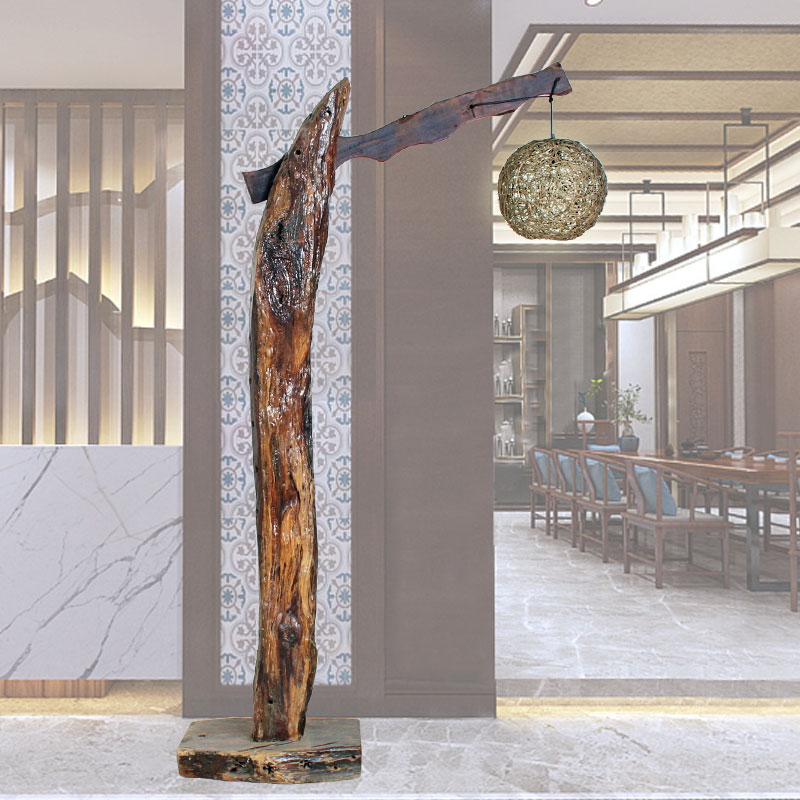 Personality Solid Wood Pendant Light Rack Old Ship Wood Floor Shelving Shelf Hotel Creative Chandelia Lamp Home decorative lamp frame