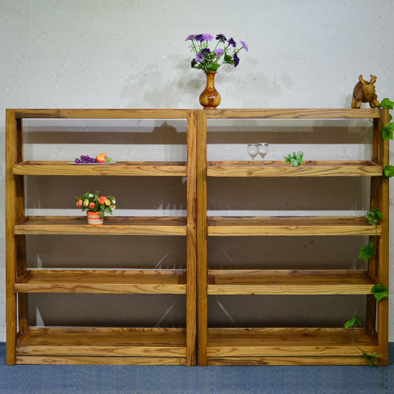 Log Furniture Solid Wood Dining Side Cabinet Modern Minimalist Shelf Display Cabinet Solid Wood Shelf Log Frame JXR40