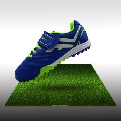Blue new football shoes broken nails children boys and girls primary school students artificial grass Velcro wear-resistant non-slip 26-34 yards