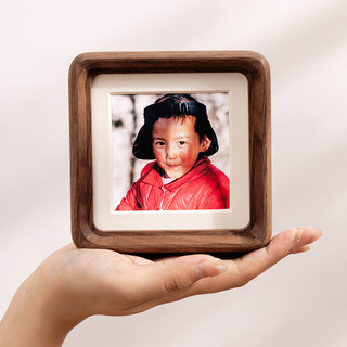 Photo Frame Display Stand Mini Square Picture Frame Empty Frame 4inch Wooden Calligraphy Photo Printing DIY Mounting Frame High-End Feel
