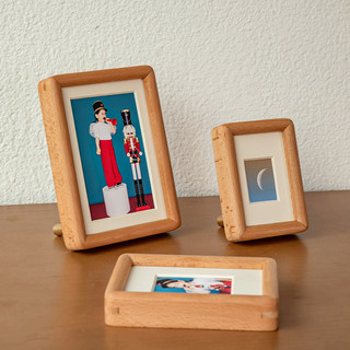 Solid Wood Walnut Color Mortise and Tenon Photo Frame 4inch Washed Photos Made into Photo Frames for Documents 3inch Mini Square Picture Frames for Display