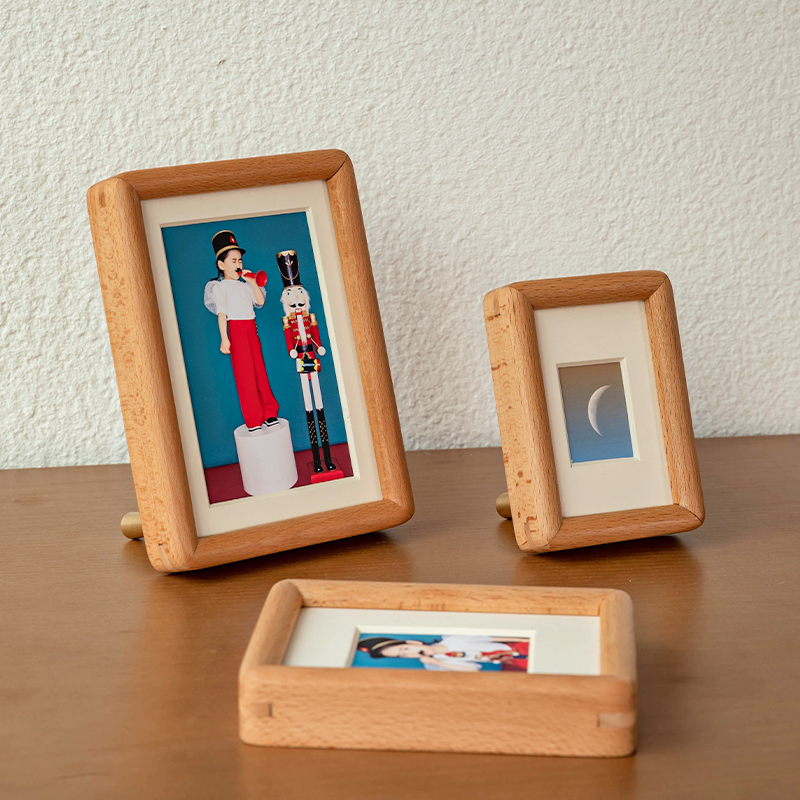 Solid Wood Walnut Color Mortise and Tenon Photo Frame 4inch Washed Photos Made into Photo Frames for Documents 3inch Mini Square Picture Frames for Display