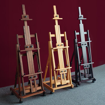 Extra-Large Beech Wood Vintage-Style Foldable Easel for Art Students, Suitable for Both Horizontal and Vertical Use, for Sketching and Oil Painting