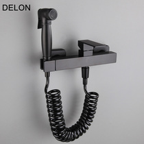European new black hot and cold female wash faucet nozzle set toilet toilet cleaner spray gun