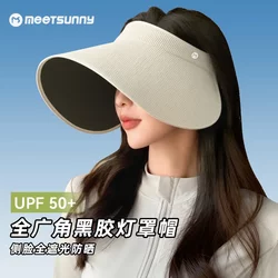 Meetsunny 대형 모자 림 태양 보호 모자 여성 여름 비닐 램프 갓 모자 야외 하늘 상단 모자 uv 태양 보호 모자